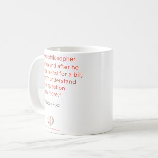 Philippa Fuß-Zitat-Tasse Kaffeetasse (Vorderseite Links)