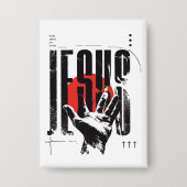 Philipper 2:9 Name Über Allen Namen Retro Grunge Button (Vorderseite)