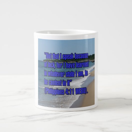 Philipper 4:11 WEBU Mug Jumbo-Tasse (Vorderseite)
