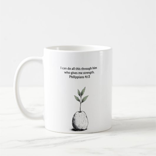 Philipper 4:13 Bibelvers christliches Geschenk Tas Kaffeetasse (Links)