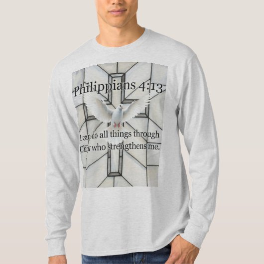 Philipper 4:13 Bibelvers Männer Langarmshirt T-Shirt (Vorderseite)