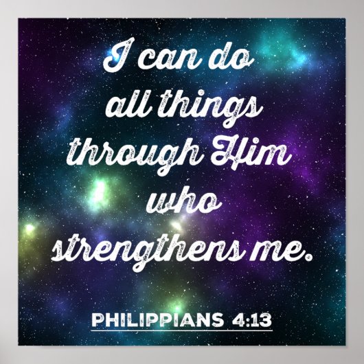 Philipper 4:13 Bibelvers Poster (Vorne)
