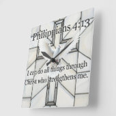 Philipper 4:13 Bibelvers Uhr an der Wand (Winkel)