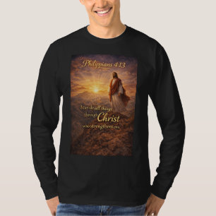 Philipper 4:13 Christian Herren Langarmshirt T-Shirt