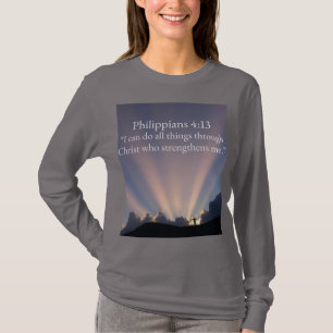 Philipper 4:13 Christliche Frauen Langarmshirt T-Shirt