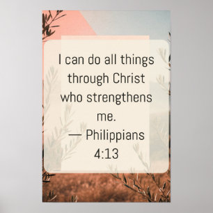 Philipper 4 13 Christlicher Glaube Text Kunst Kuns Poster