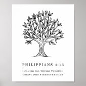 Philipper 4:13 Christliches Bibelvers-Kunstwerk Poster (Vorne)