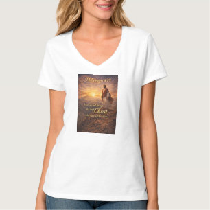 Philipper 4:13 Christliches Damen-V-Ausschnitt-T-S T-Shirt