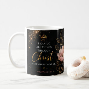 Philipper 4:13 Florale christliche Tasse