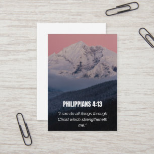 Philipper 4:13 KJV Bibelvers Berg & Wald Visitenkarte