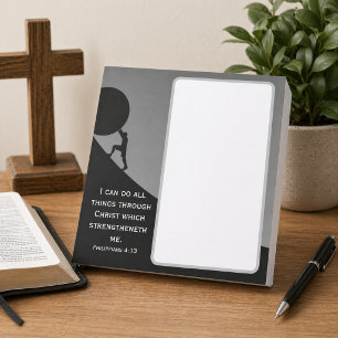 Philipper 4:13 KJV Bibelvers Riesiger Stein Notizblock