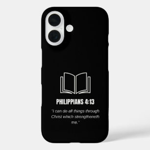 Philipper 4:13 Minimalistische Bibelvers Christen iPhone 16 Hülle