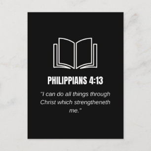 Philipper 4:13 Minimalistische Bibelvers KJV-Zitat Postkarte