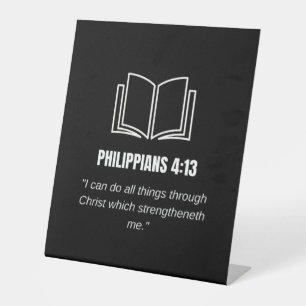 Philipper 4:13 Minimalistische Bibelvers KJV-Zitat Sockelschild