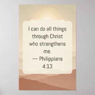 Philipper 4:13 Terrakotta-Berg-Schrift Pos Poster