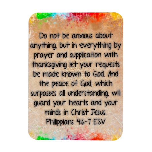 Philipper 4:6-7 Bibelvers  Magnet (Vertikal)