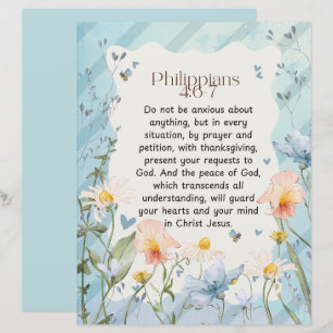 Philipper 4:6-7 Christliche Bibelstelle Wasserfarb