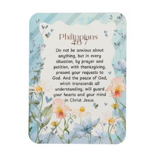 Philipper 4:6-7 Christliche Bibelstelle Wasserfarb Magnet