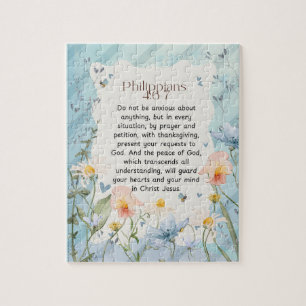 Philipper 4:6-7 Christliche Bibelstelle Wasserfarb Puzzle