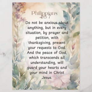 Philipper 4:6-7 Christliche Bibelvers Wasserfarbe Flyer