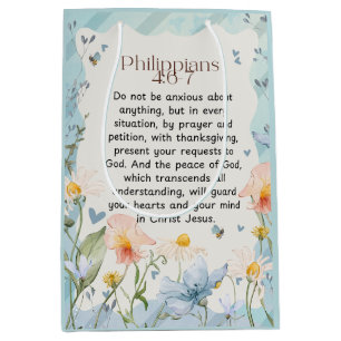 Philipper 4:6-7 Christliche Bibelverse Wasserfarbe Mittlere Geschenktüte