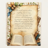 Philipper 4:6-7 Christliches Bibelvers-Kunstwerk Planer (Vorderseite)