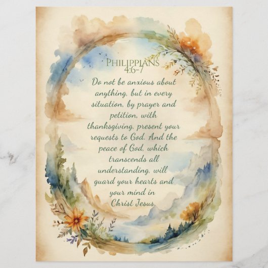 Philipper 4:6–7 Christliches Ermutigungsgeschenk Flyer (Vorne)