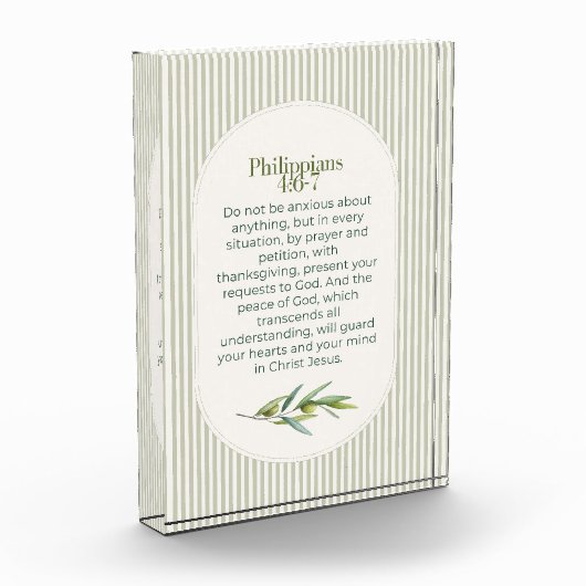 Philipper 4:6–7 Christliches Ermutigungsgeschenk Fotoblock (Links)