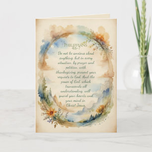 Philipper 4:6–7 Christliches Ermutigungsgeschenk Karte