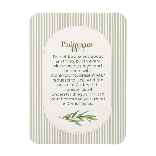Philipper 4:6–7 Christliches Ermutigungsgeschenk Magnet (Vertikal)