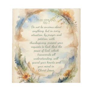 Philipper 4:6–7 Christliches Ermutigungsgeschenk Notizblock