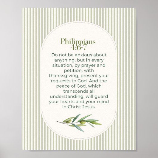 Philipper 4:6–7 Christliches Ermutigungsgeschenk Poster (Vorne)