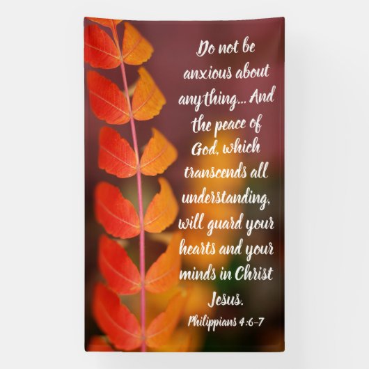 Philipper 4:6–7 Herbst-Friedens-Schriftzug-Design Banner (Vertikal)