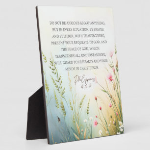 Philipper 4:6-7 Wildflower Bibelvers christlich Fotoplatte