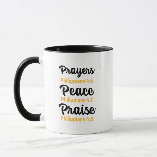 Philipper 4:6-8 Gebete, Frieden, Lob Tasse (Links)