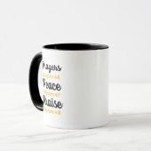 Philipper 4:6-8 Gebete, Frieden, Lob Tasse (Vorderseite Links)