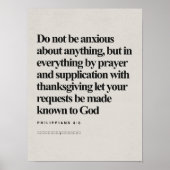 Philipper 4:6, Bibelvers, Moderne Bibel, Schrift Poster (Vorne)