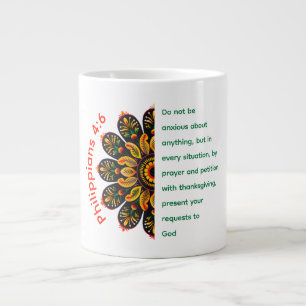 Philipper 4:6 Mandala-Blumen-Jumbo-Mug Jumbo-Tasse