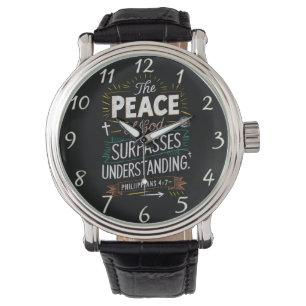 Philipper 4:7 Frieden Verständnis Glaube Armbanduhr