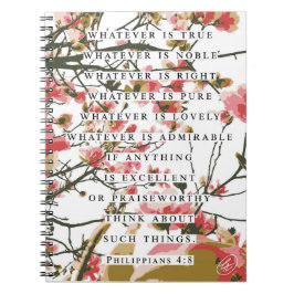 Philipper 4:8 Floral Notizblock