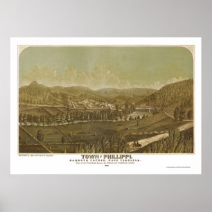 Philippi, WV Panorama Karte - 1861 Poster