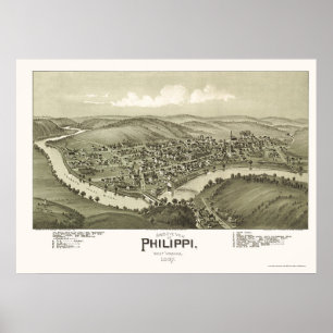 Philippi, WV Panorama Karte - 1897 Poster
