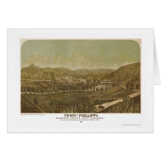 Philippi, WV panoramische Karte - 1861 (Vorderseite (Horizontal))