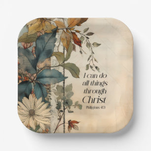 Philippianer 4:13 Alles durch die Christi-Bibel Pappteller