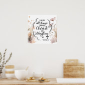 Philippianer 4:13 Alles durch die Christi-Bibel Poster (Küche)