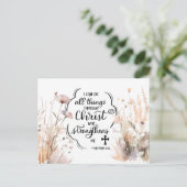 Philippianer 4:13 Alles durch die Christi-Bibel Postkarte (Stehend Vorderseite)