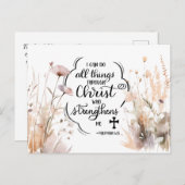 Philippianer 4:13 Alles durch die Christi-Bibel Postkarte (Vorne/Hinten)