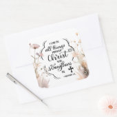 Philippianer 4:13 Alles durch die Christi-Bibel Quadratischer Aufkleber (Umschlag)