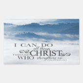 Philippianer 4:13 Alles durch die Christi-Bibel Rechteckiger Aufkleber (Vorderseite)