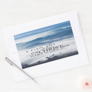 Philippianer 4:13 Alles durch die Christi-Bibel Rechteckiger Aufkleber